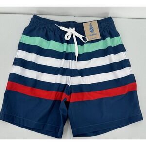 CHUBBIES ME LIKEY THE  STRIPEY 7" LINED CLASSIC SWIM TRUNKS  Men's Small POCKETS